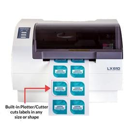Print and cut custom labels of any shape or size all in one process.