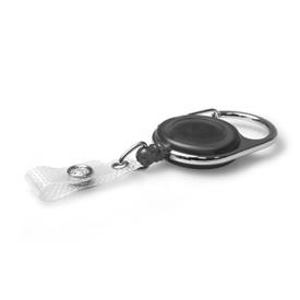 A-YY-MD-EZBK ERS Black Carabiner ID Badge Reels with Strap Clip (Pack of 50)